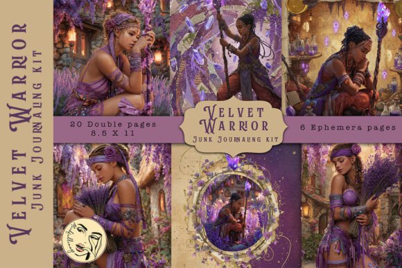 Download Velvet Warrior Junk Journaling Kit - Junk journaling Collection