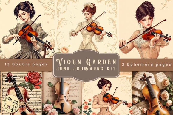 Download Violin Garden Junk Journaling Kit - Premium Resources