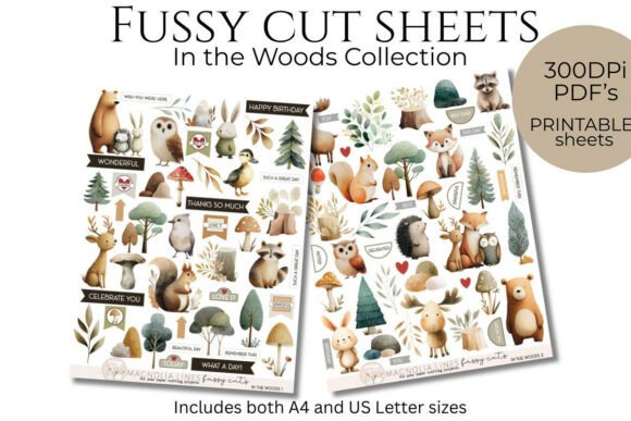 Download In the Woods Animals Fussy Cut Sheets - Fussy cut sheets Collection