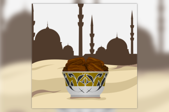 Download Dates Fruit with Mosque Silhouette - Dates Collection
