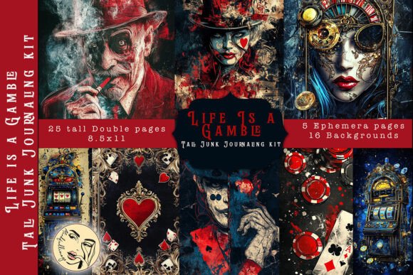 Download Life is a Gamble Tall Junk Journaling Ki - Junk journaling Collection