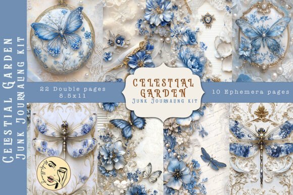 Download Celestial Garden Junk Journaling Kit - Junk journaling Collection